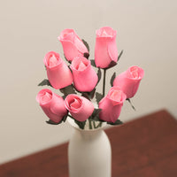 Light Pink Closed Bud Roses 8-Pack - The Original Wooden Rose