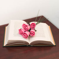 Pink Half Open Roses 6-Pack - The Original Wooden Rose
