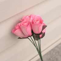Pink Half Open Roses 6-Pack - The Original Wooden Rose