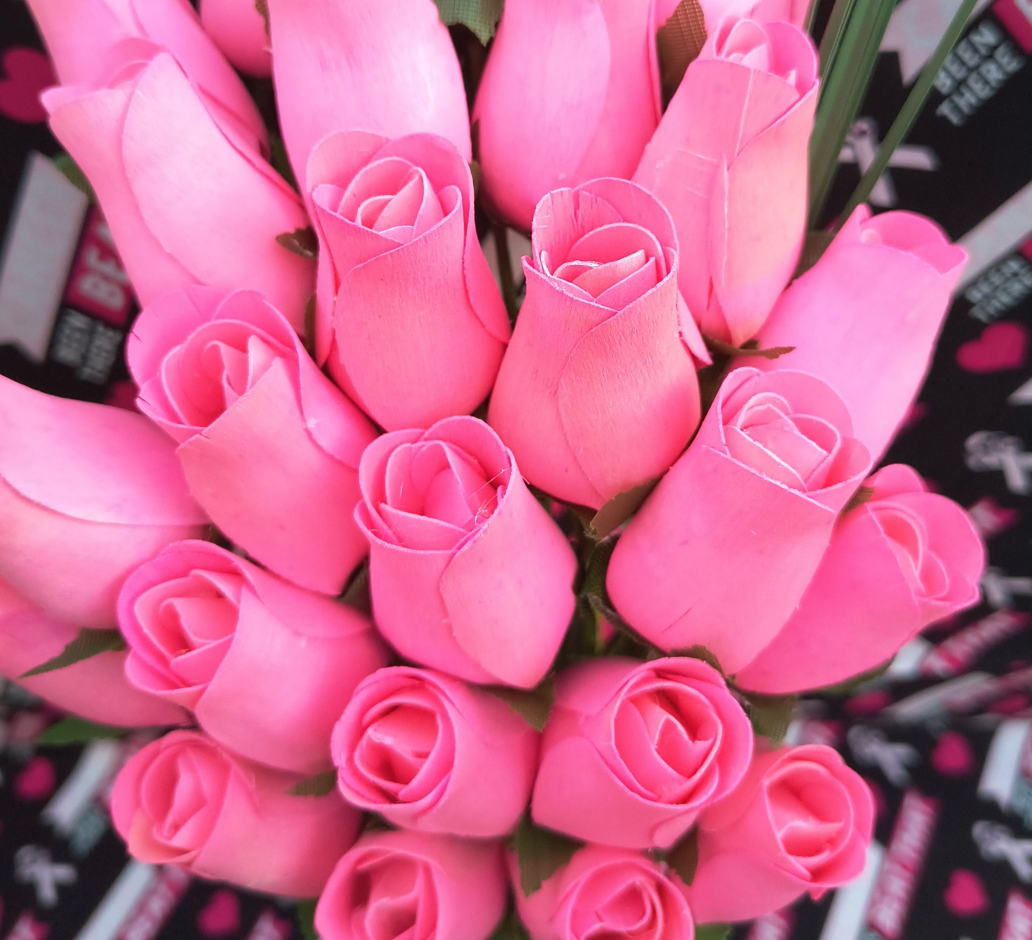 Breast Cancer Awareness Wooden Rose Bouquet – All Pink – The Original ...