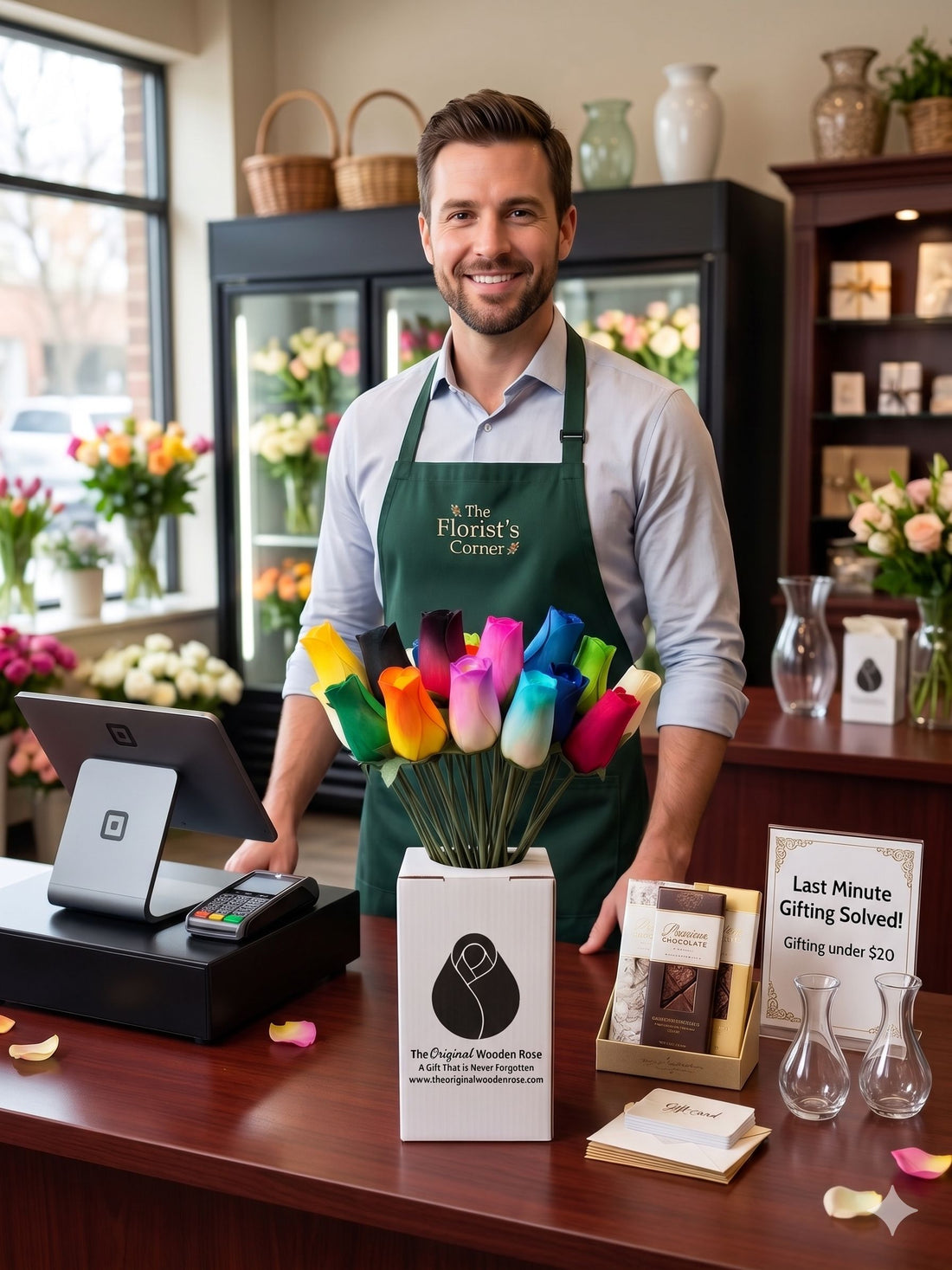 The Original Wooden Rose Countertop Display Wholesale - The Original Wooden Rose