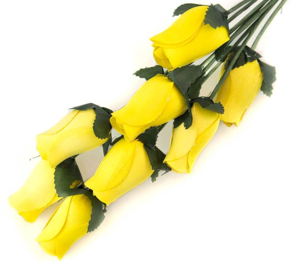 Wholesale Closed Bud Wooden Roses FULL CASE 100 Bunches, Mix and Match Colors, Price is per Bunch