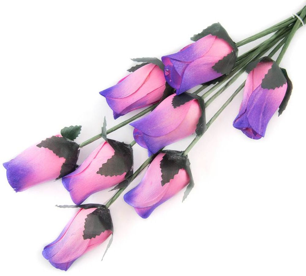 Wholesale Closed Bud Wooden Roses FULL CASE 100 Bunches, Mix and Match Colors, Price is per Bunch