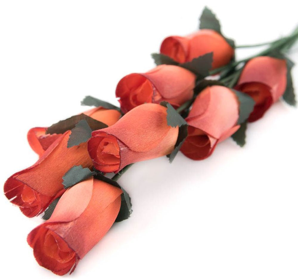 Wholesale Closed Bud Wooden Roses FULL CASE 100 Bunches, Mix and Match Colors, Price is per Bunch