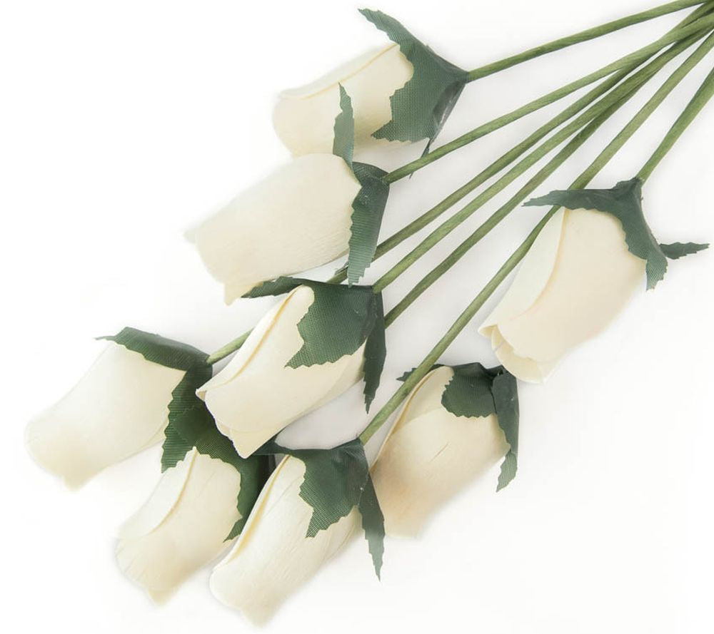 Wholesale Closed Bud Wooden Roses FULL CASE 100 Bunches, Mix and Match Colors, Price is per Bunch