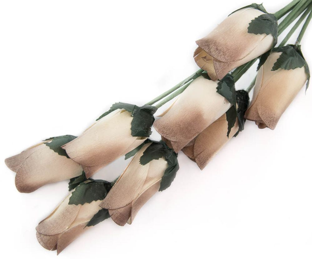 Wholesale Closed Bud Wooden Roses FULL CASE 100 Bunches, Mix and Match Colors, Price is per Bunch