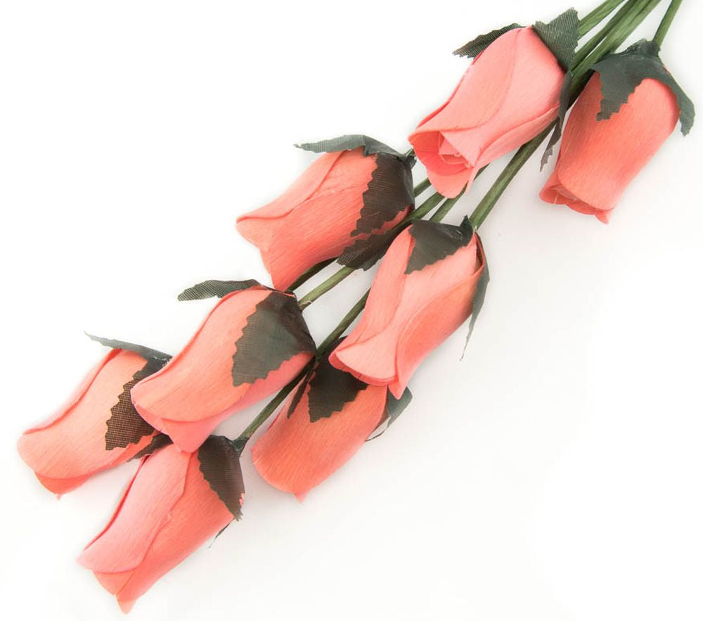 Wholesale Closed Bud Wooden Roses FULL CASE 100 Bunches, Mix and Match Colors, Price is per Bunch