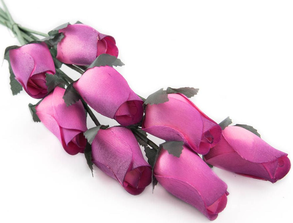 Wholesale Closed Bud Wooden Roses FULL CASE 100 Bunches, Mix and Match Colors, Price is per Bunch