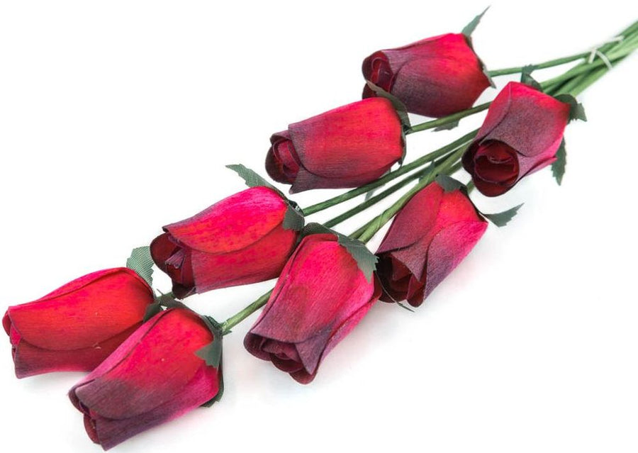 Wholesale Closed Bud Wooden Roses FULL CASE 100 Bunches, Mix and Match Colors, Price is per Bunch