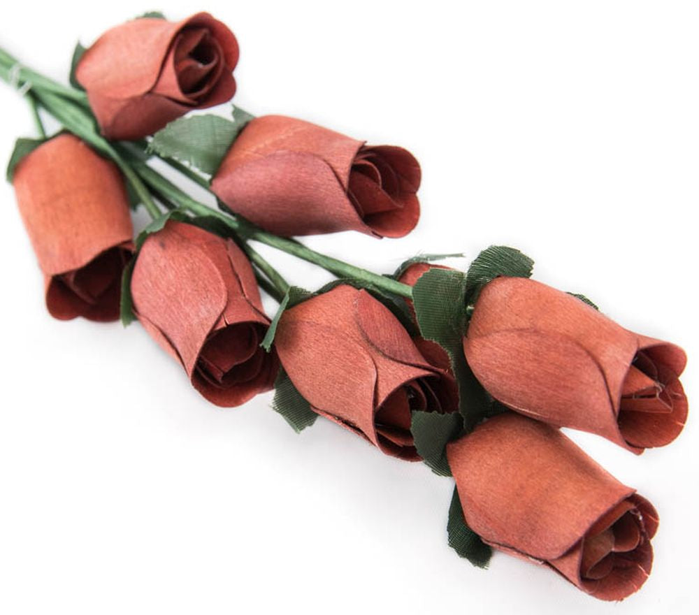 Wholesale Closed Bud Wooden Roses FULL CASE 100 Bunches, Mix and Match Colors, Price is per Bunch