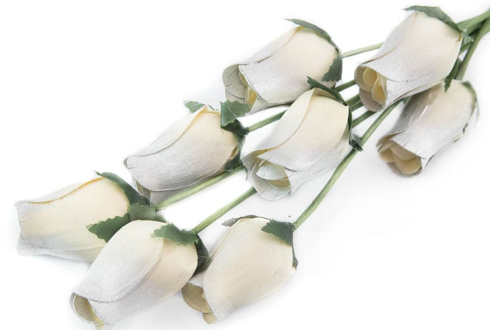 Wholesale Closed Bud Wooden Roses FULL CASE 100 Bunches, Mix and Match Colors, Price is per Bunch