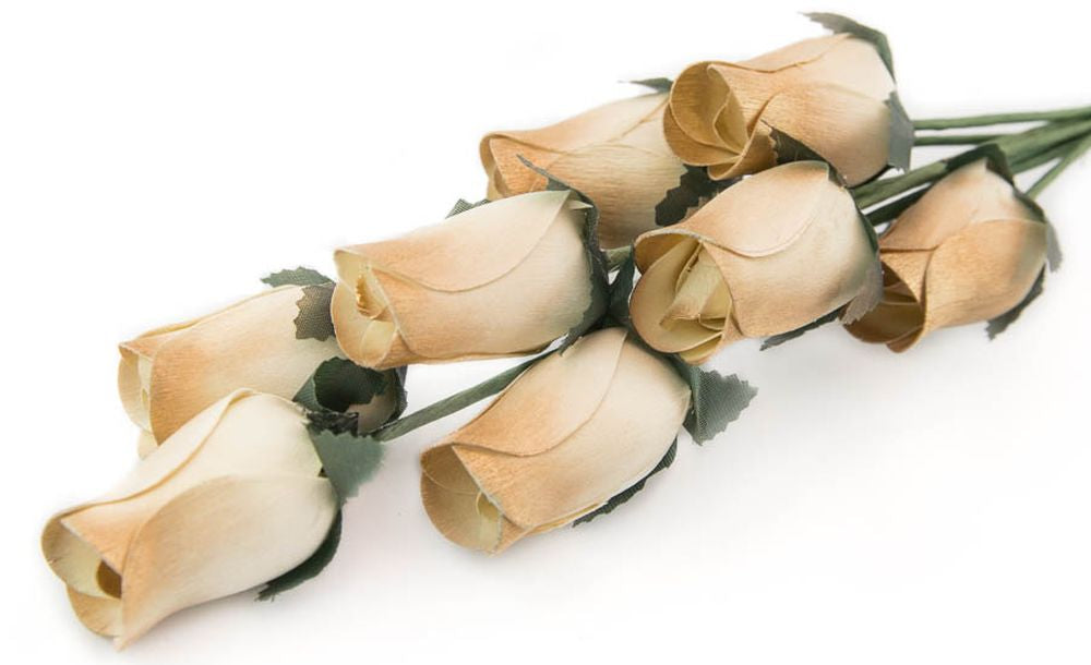 Wholesale Closed Bud Wooden Roses FULL CASE 100 Bunches, Mix and Match Colors, Price is per Bunch
