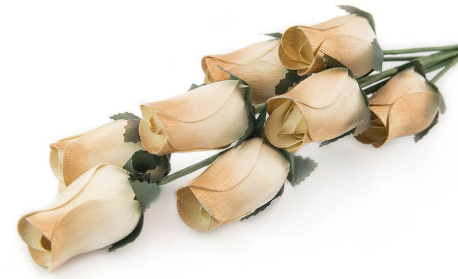Wholesale Closed Bud Wooden Roses FULL CASE 100 Bunches, Mix and Match Colors, Price is per Bunch