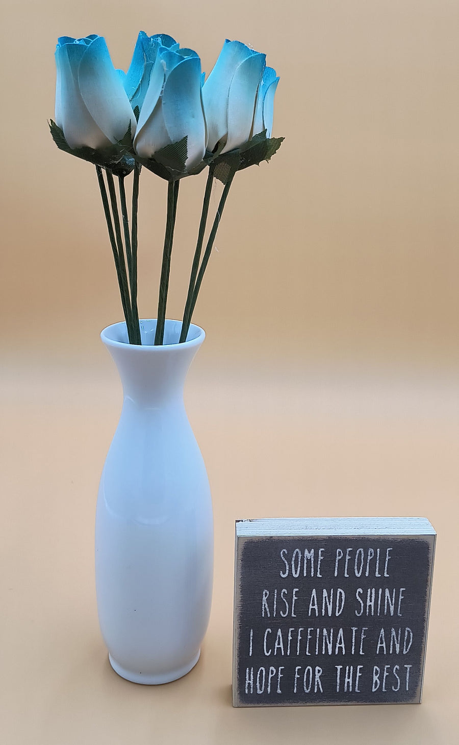 White/Light Blue Closed Bud Roses 8-Pack - The Original Wooden Rose
