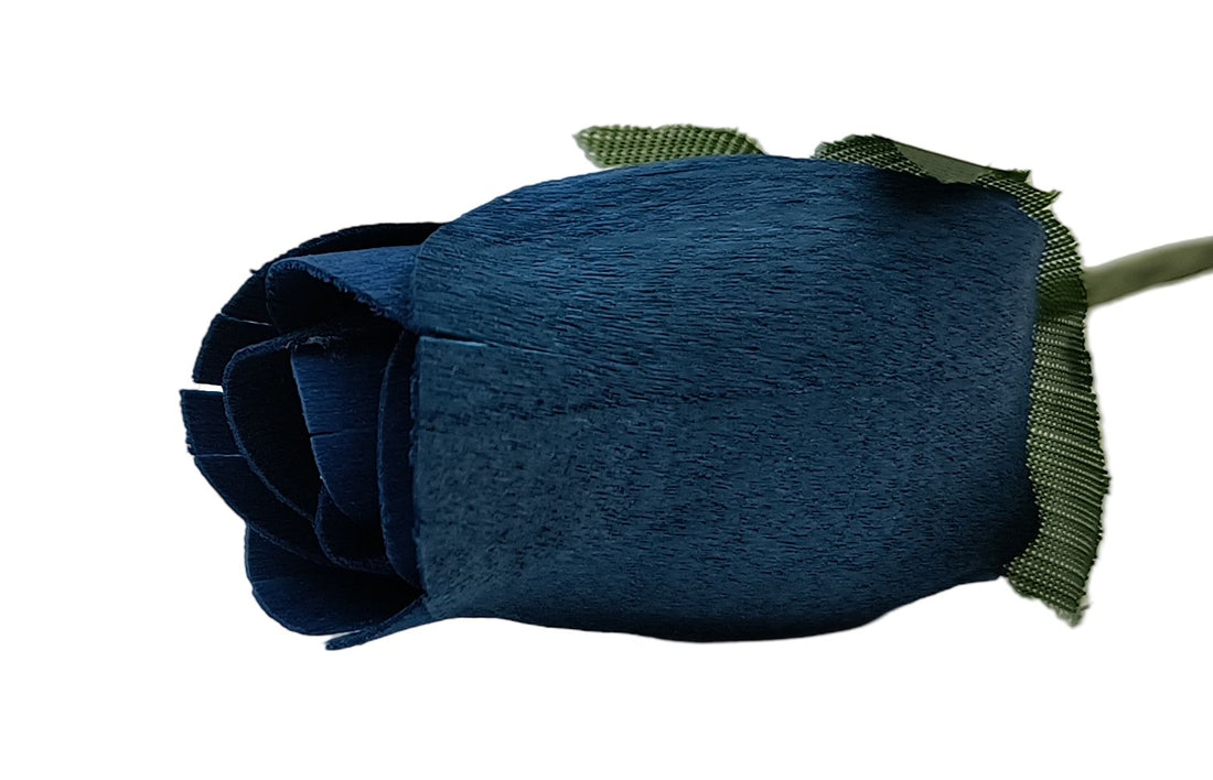 Navy Blue Closed Bud Roses 8-Pack - The Original Wooden Rose