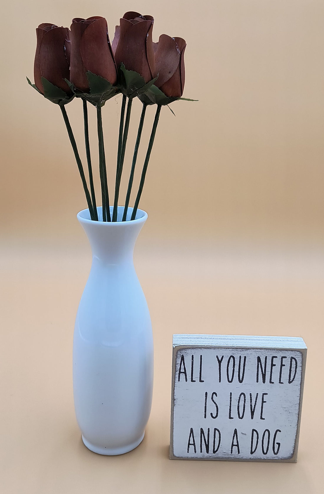 Brown Closed Bud Roses 8-Pack - The Original Wooden Rose