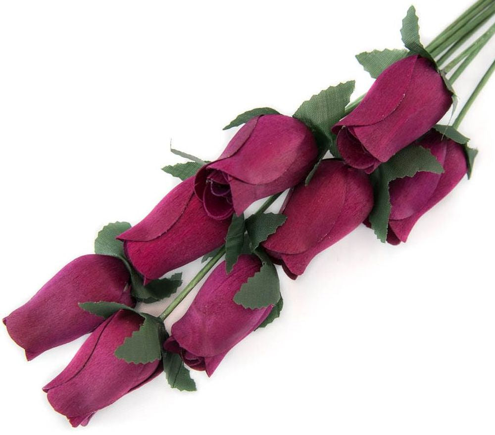 Wholesale Closed Bud Wooden Roses FULL CASE 100 Bunches, Mix and Match Colors, Price is per Bunch