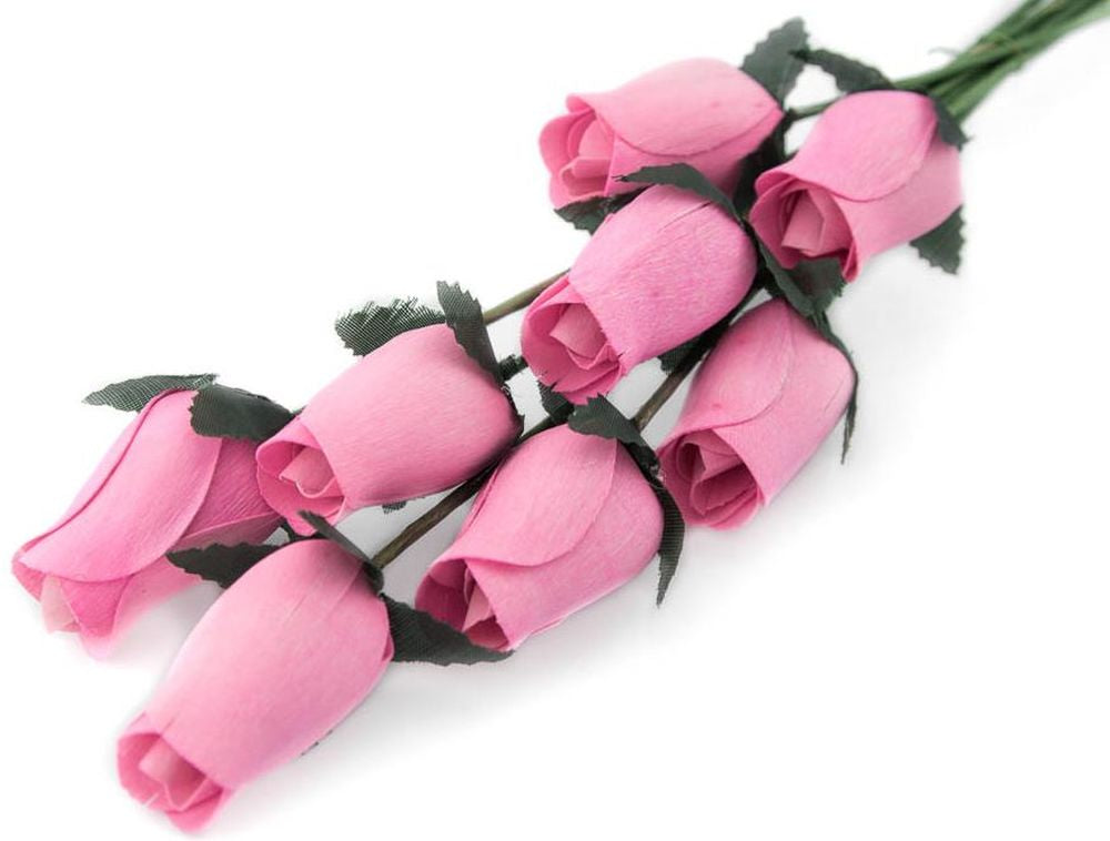 Wholesale Closed Bud Wooden Roses FULL CASE 100 Bunches, Mix and Match Colors, Price is per Bunch