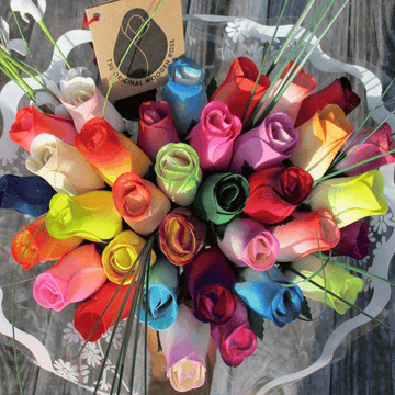 Fully Custom Closed bud Bouquets - The Original Wooden Rose