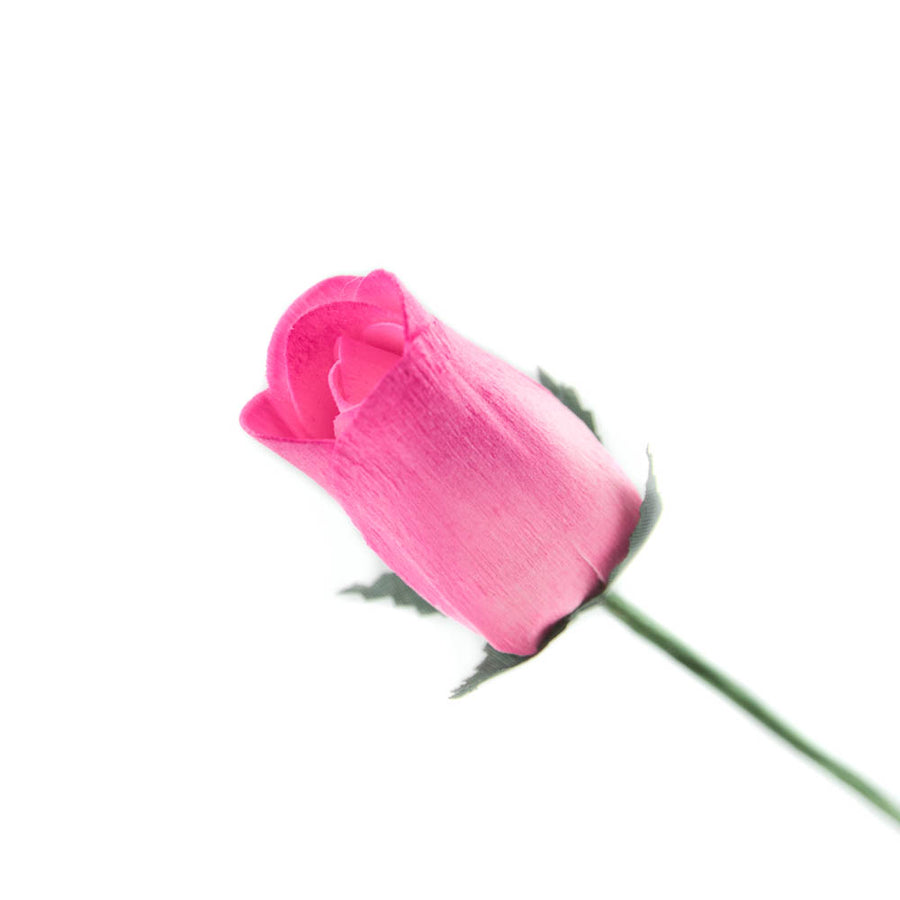 Pink/Hot Pink Closed Bud Roses 8-Pack - The Original Wooden Rose