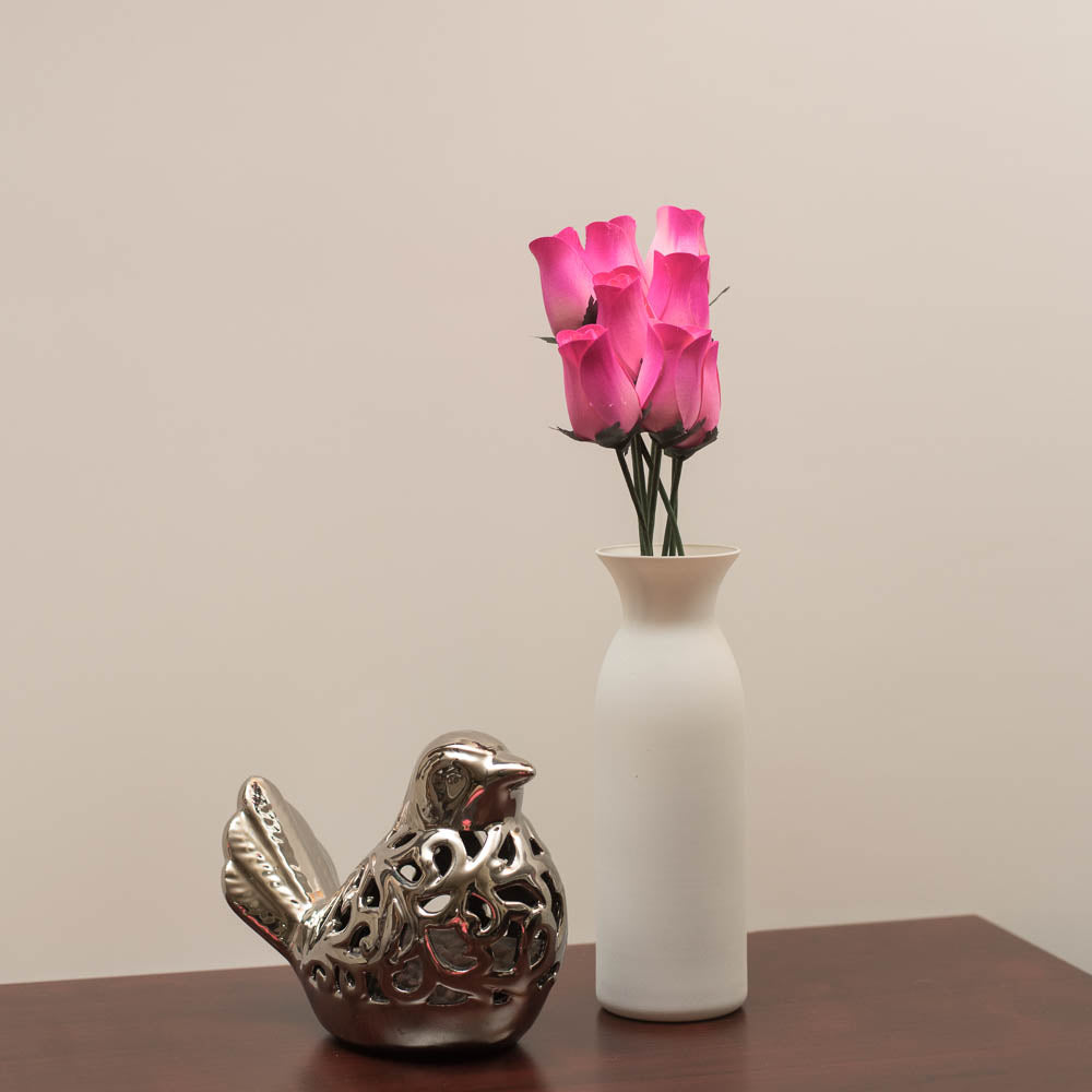 Pink/Hot Pink Closed Bud Roses 8-Pack - The Original Wooden Rose