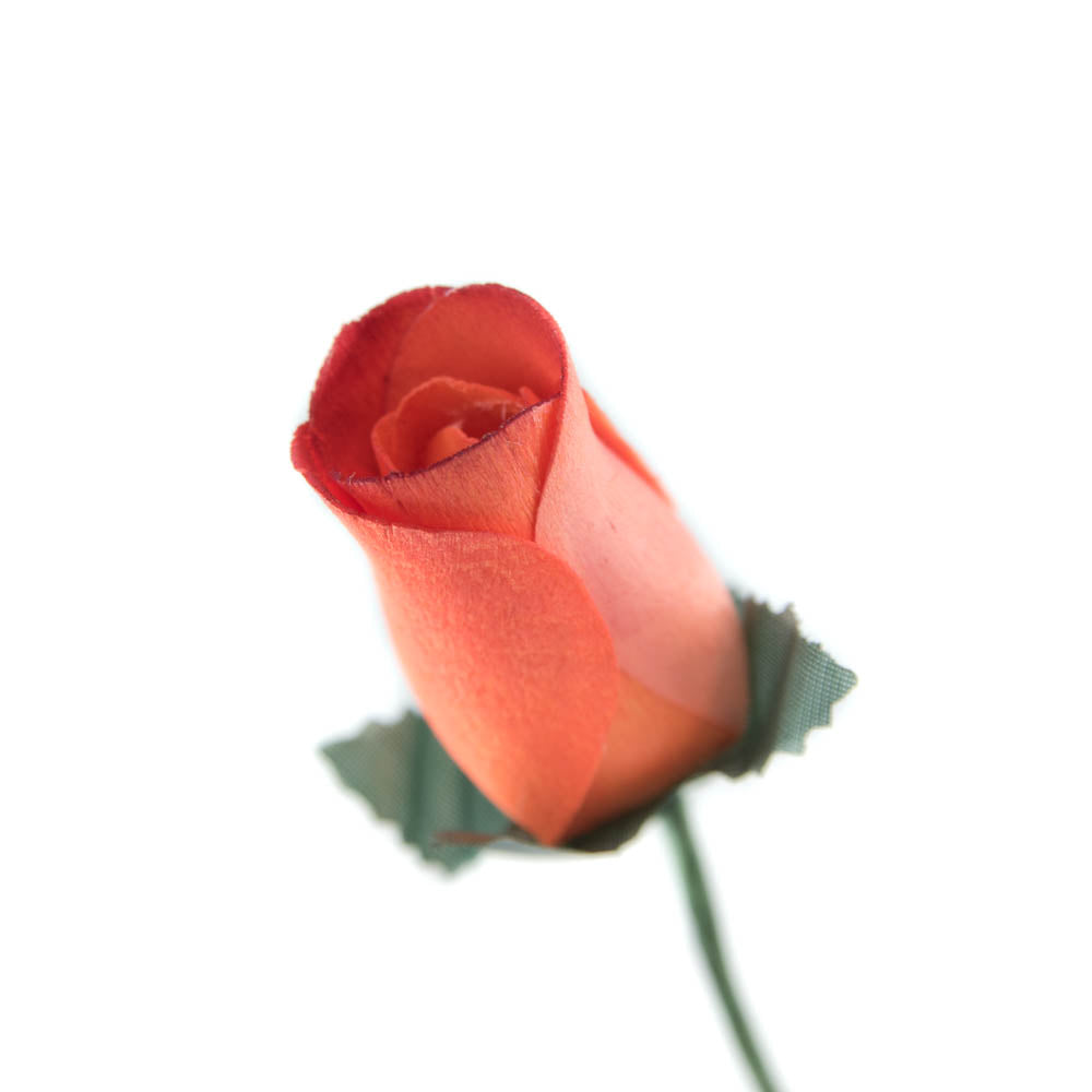 Orange/Burgundy Closed Bud Roses 8-Pack - The Original Wooden Rose