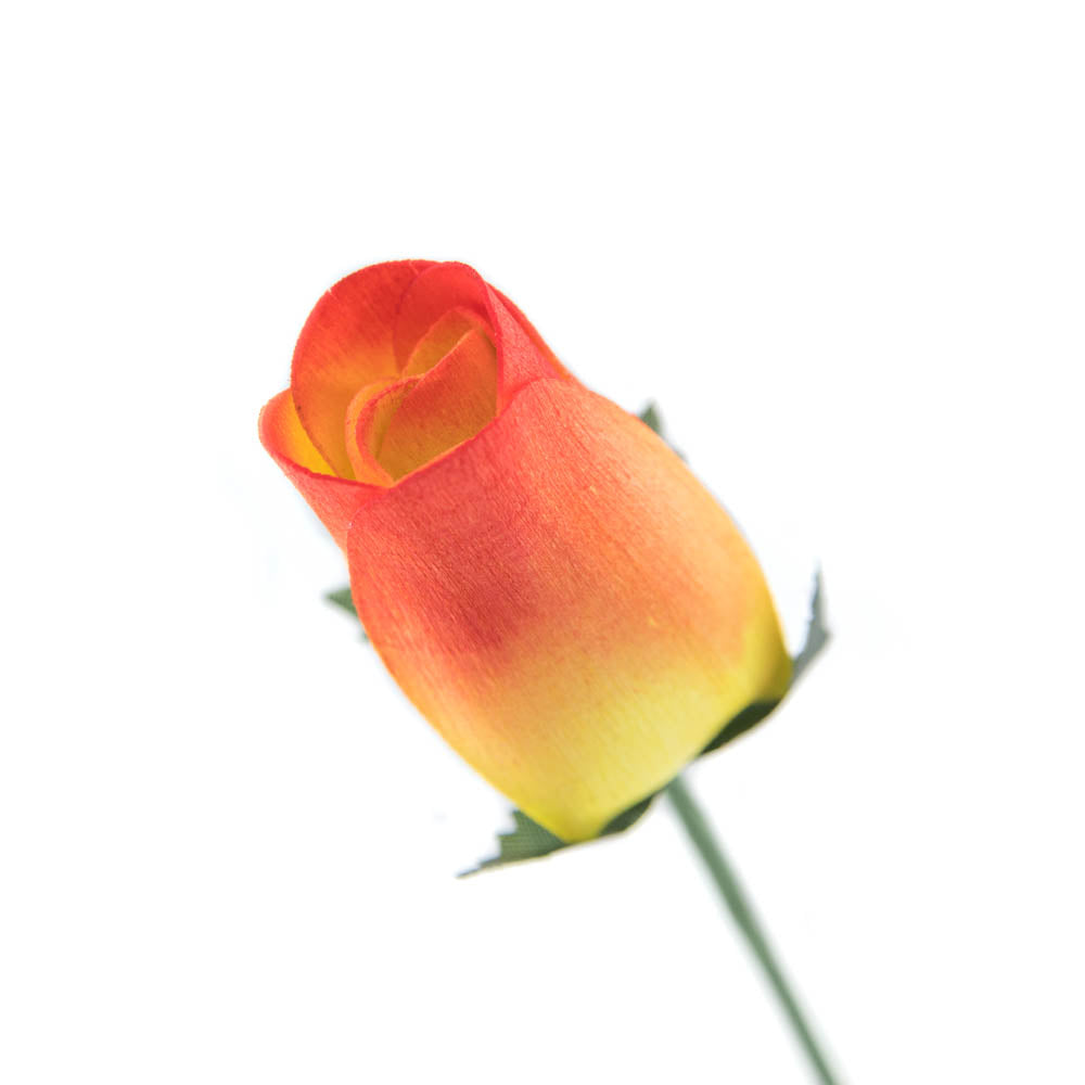 Yellow/Red Closed Bud Roses 8-Pack - The Original Wooden Rose