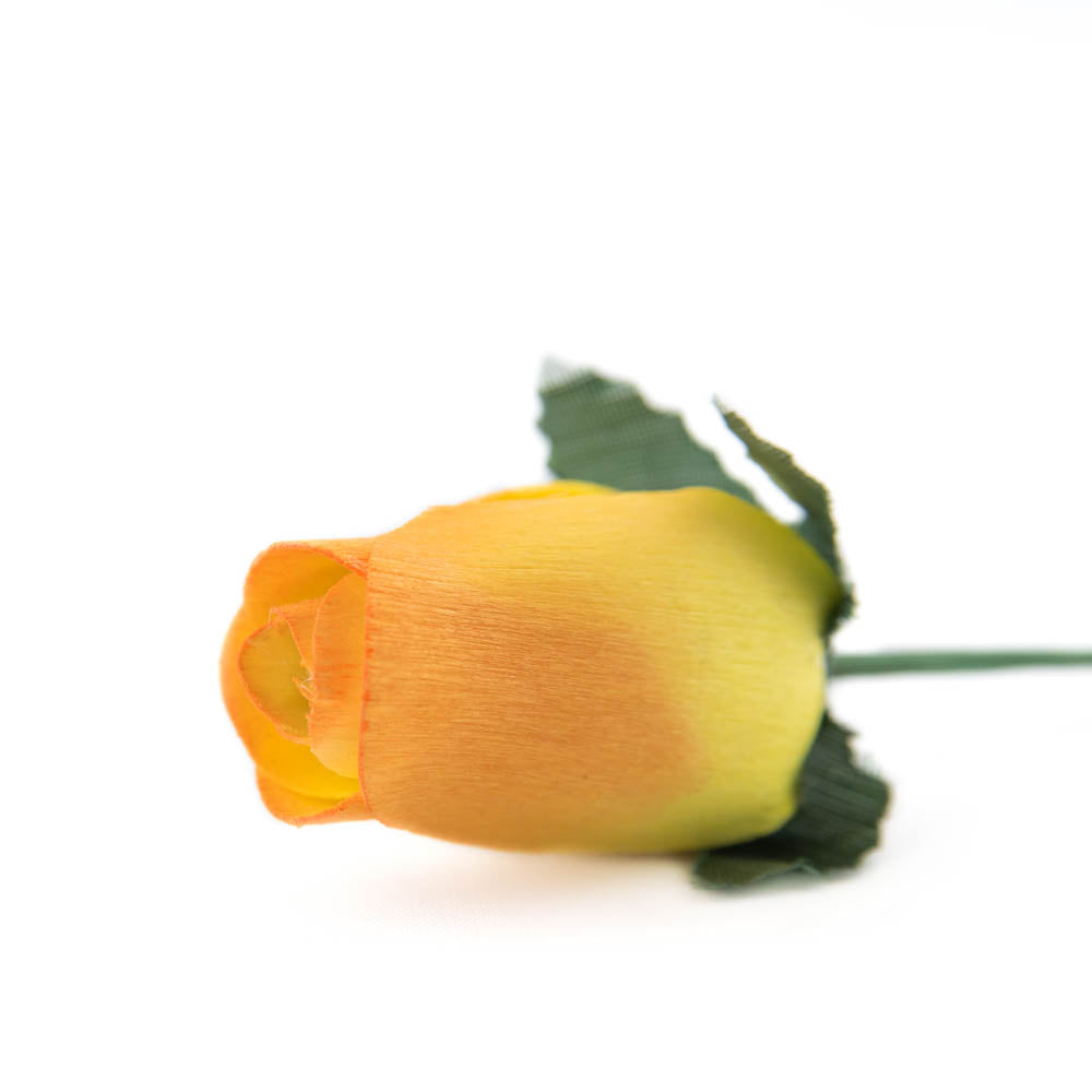 Yellow/Orange Closed Bud Roses 8-Pack - The Original Wooden Rose