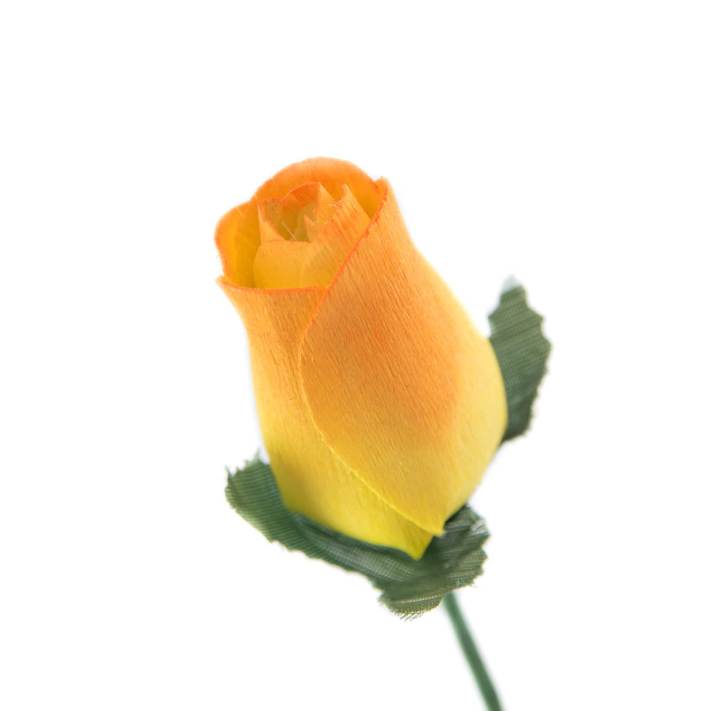Yellow/Orange Closed Bud Roses 8-Pack - The Original Wooden Rose