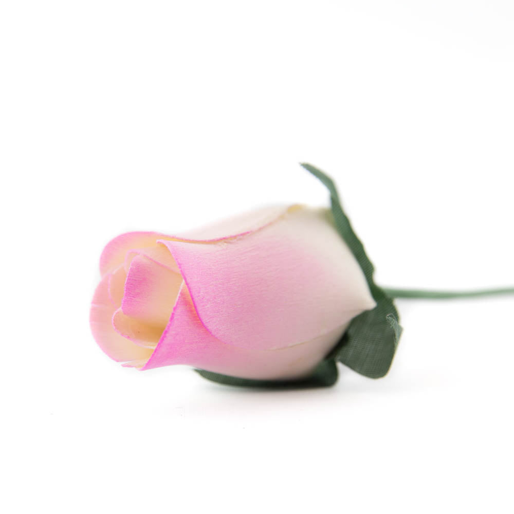 White/Lavender Closed Bud Roses 8-Pack - The Original Wooden Rose