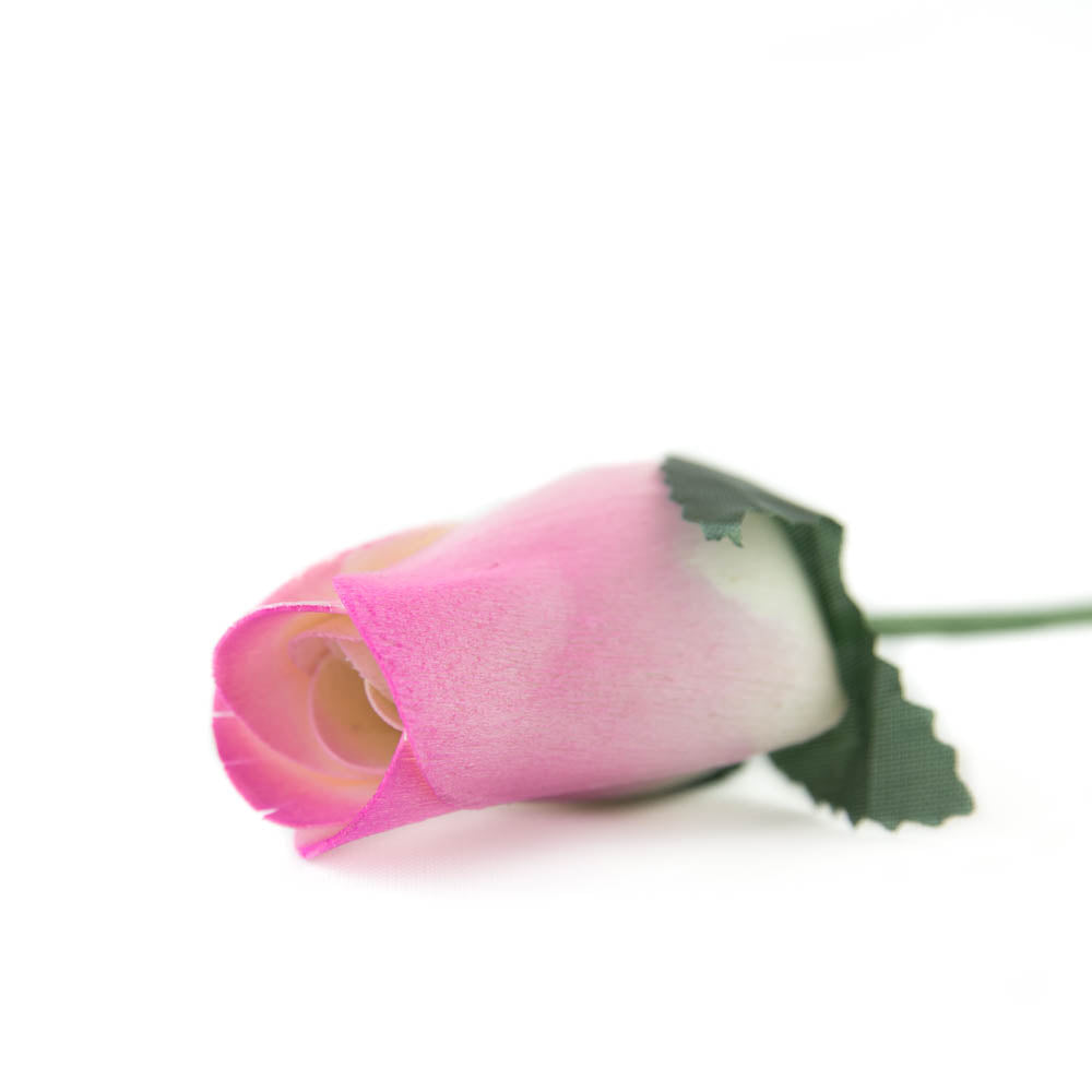 White/Violet Closed Bud Roses 8-Pack - The Original Wooden Rose