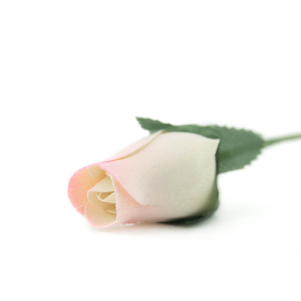 White/Pink Closed Bud Roses 8-Pack - The Original Wooden Rose
