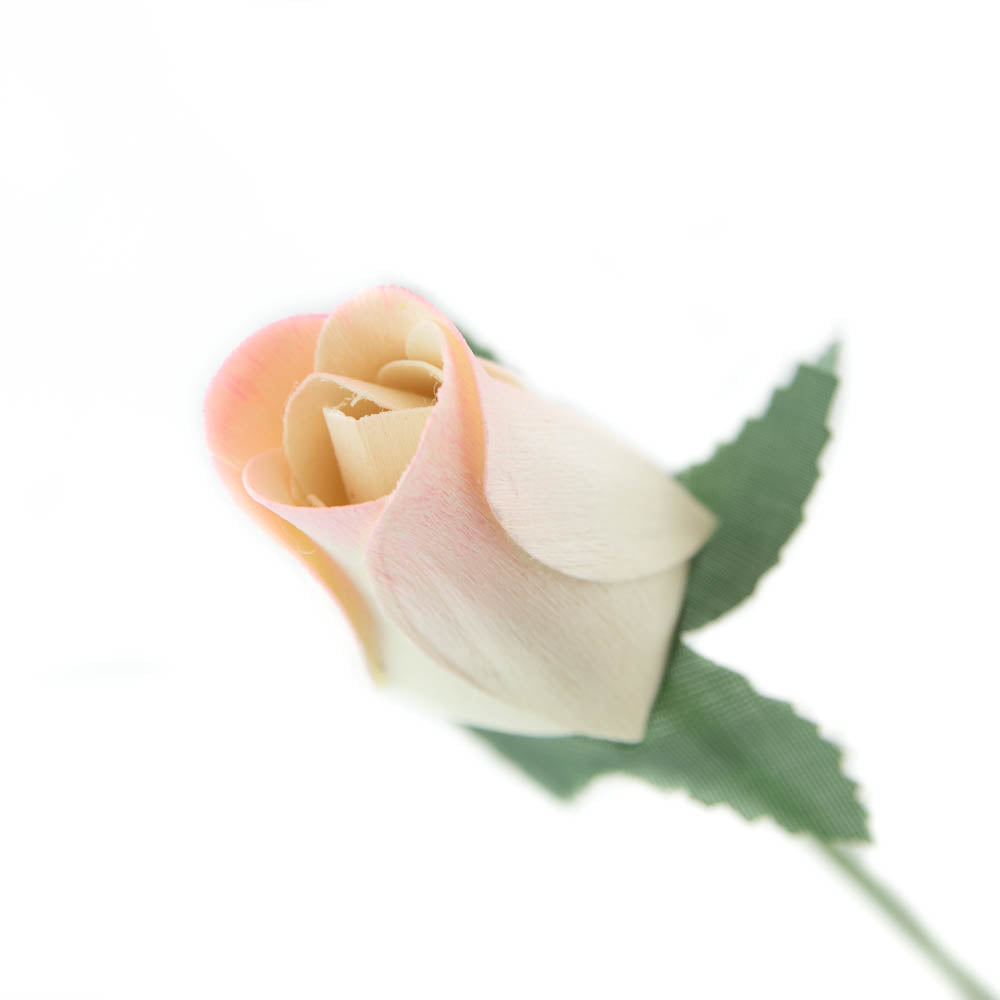 White/Pink Closed Bud Roses 8-Pack - The Original Wooden Rose