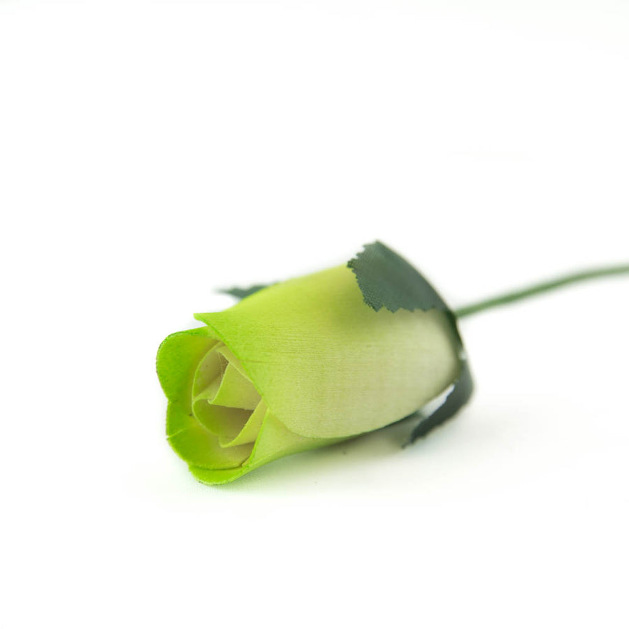 Green/White Closed Bud Roses 8-Pack - The Original Wooden Rose