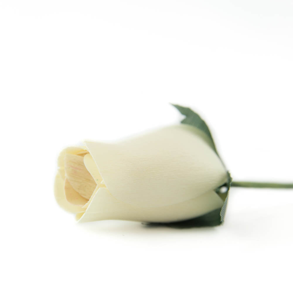 White Closed Bud Roses 8-Pack - The Original Wooden Rose