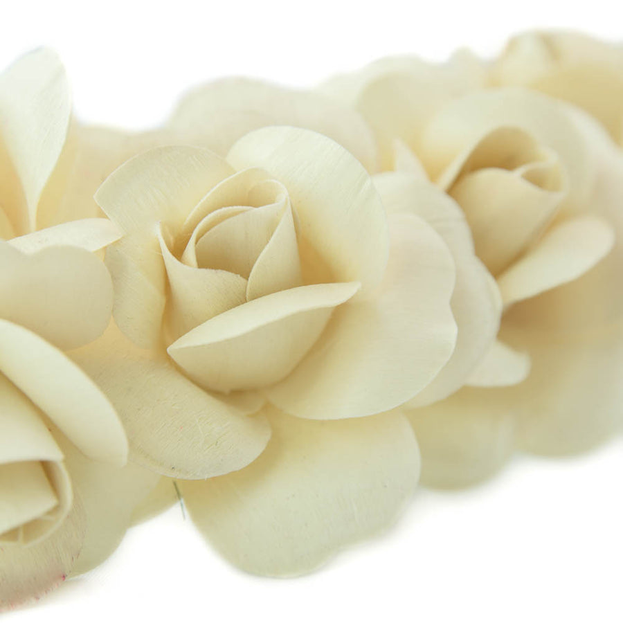 White Fully Open Roses 6-Pack - The Original Wooden Rose