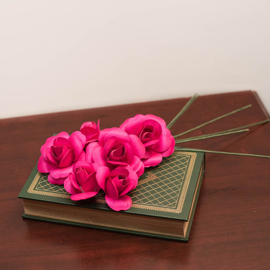 Opene Roses Hot Pink Fully Open Roses 6-Pack – The Original Wooden Rose