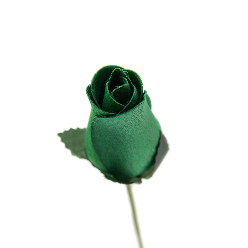 Dark Green Closed Bud Roses 8-Pack - The Original Wooden Rose