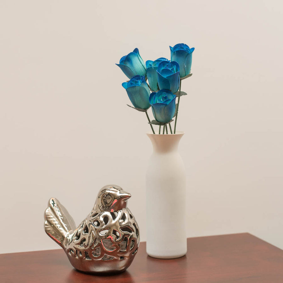 Blue/Dark Blue Half Open Roses 6-Pack - The Original Wooden Rose