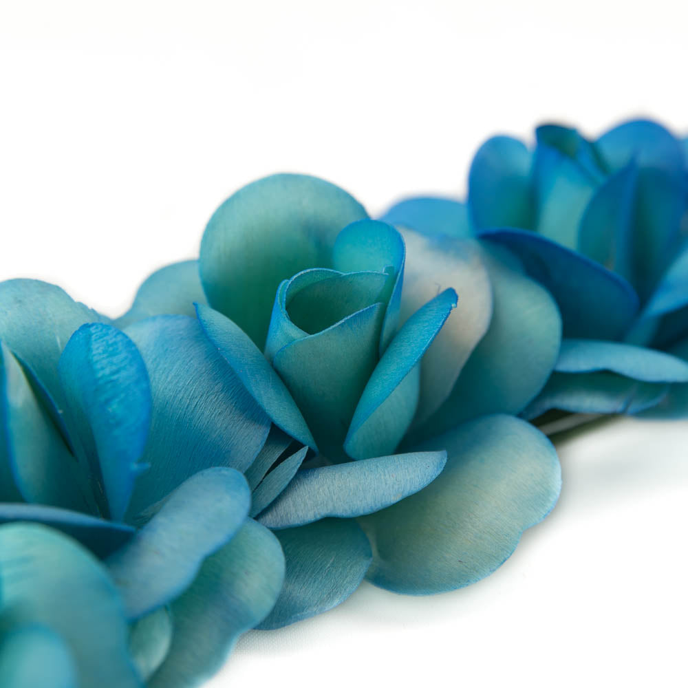 Blue/Dark Blue Fully Open Roses 6-Pack - The Original Wooden Rose