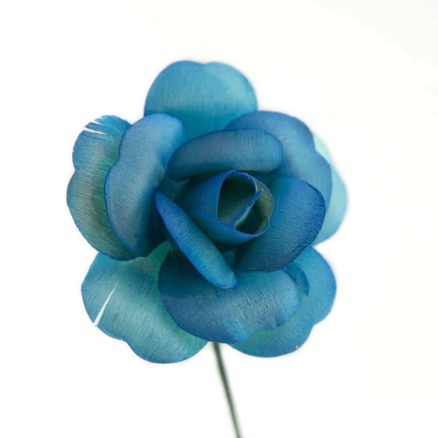Blue/Dark Blue Fully Open Roses 6-Pack - The Original Wooden Rose