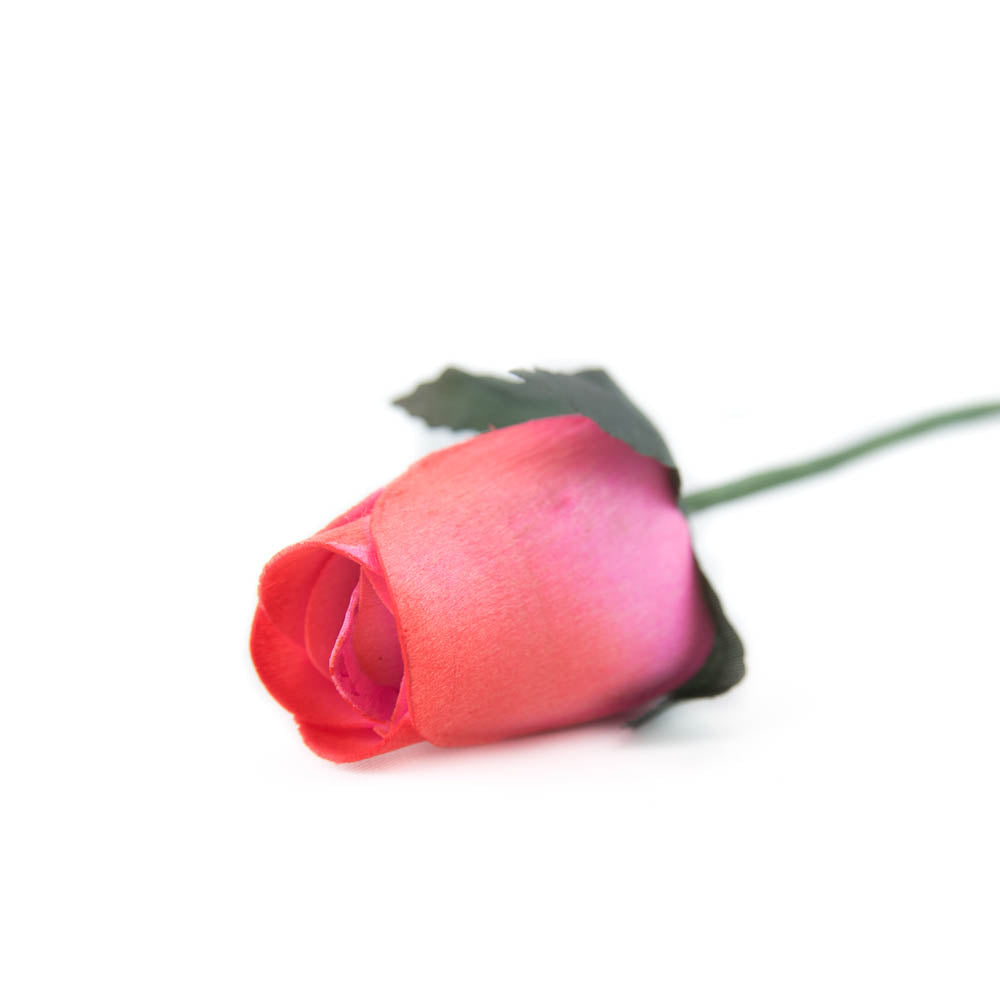 Coral/Red Closed Bud Roses 8-Pack - The Original Wooden Rose