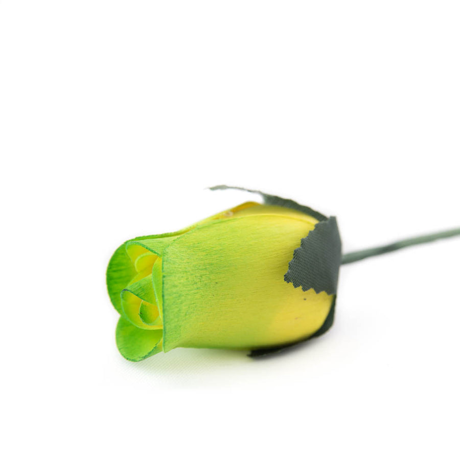 Yellow/Green Closed Bud Roses 8-Pack - The Original Wooden Rose