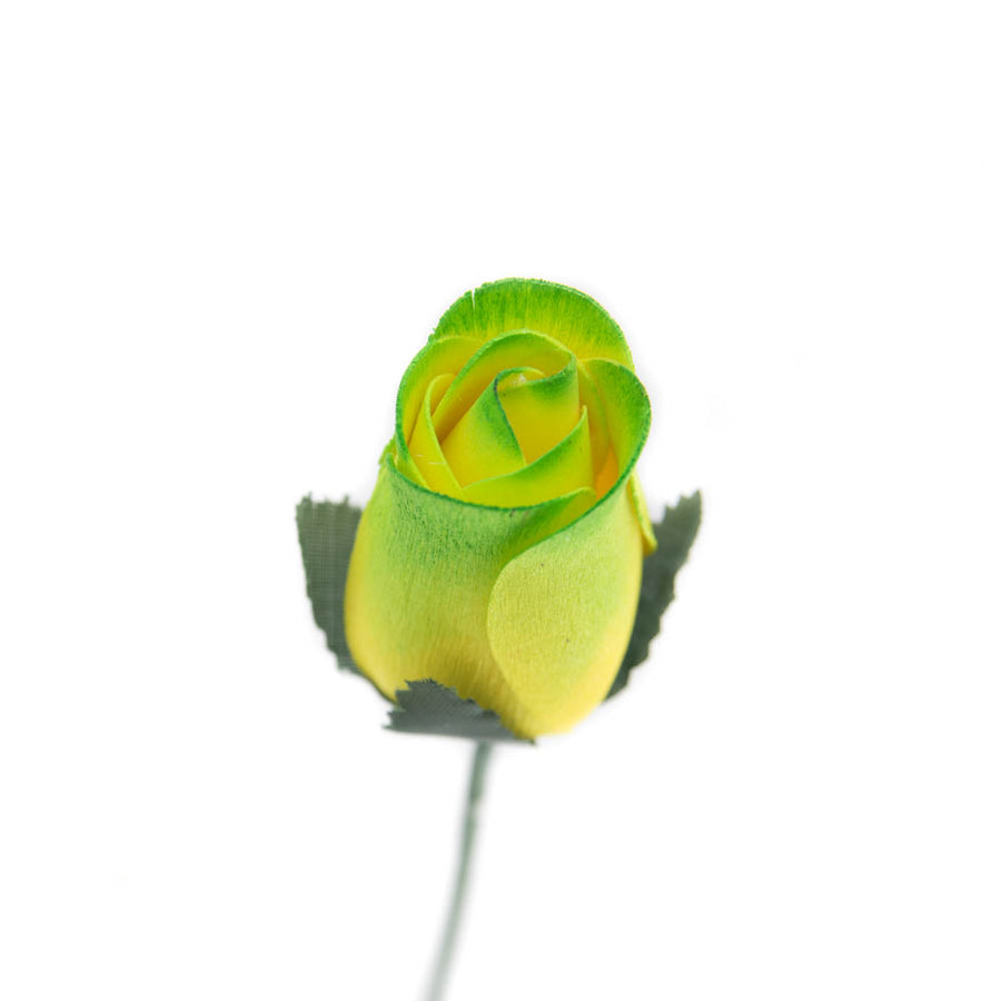 Yellow/Green Closed Bud Roses 8-Pack - The Original Wooden Rose