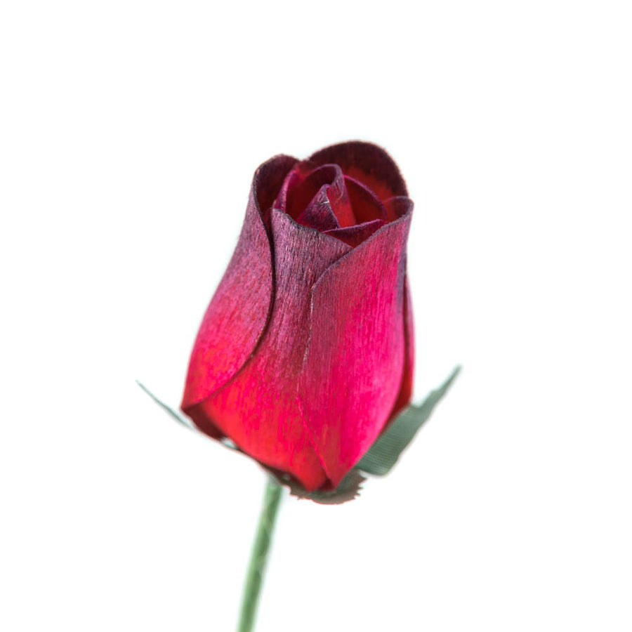 Red/Black Closed Bud Roses 8-Pack - The Original Wooden Rose