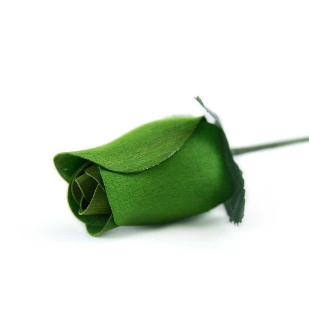 Green Closed Bud Roses 8-Pack - The Original Wooden Rose