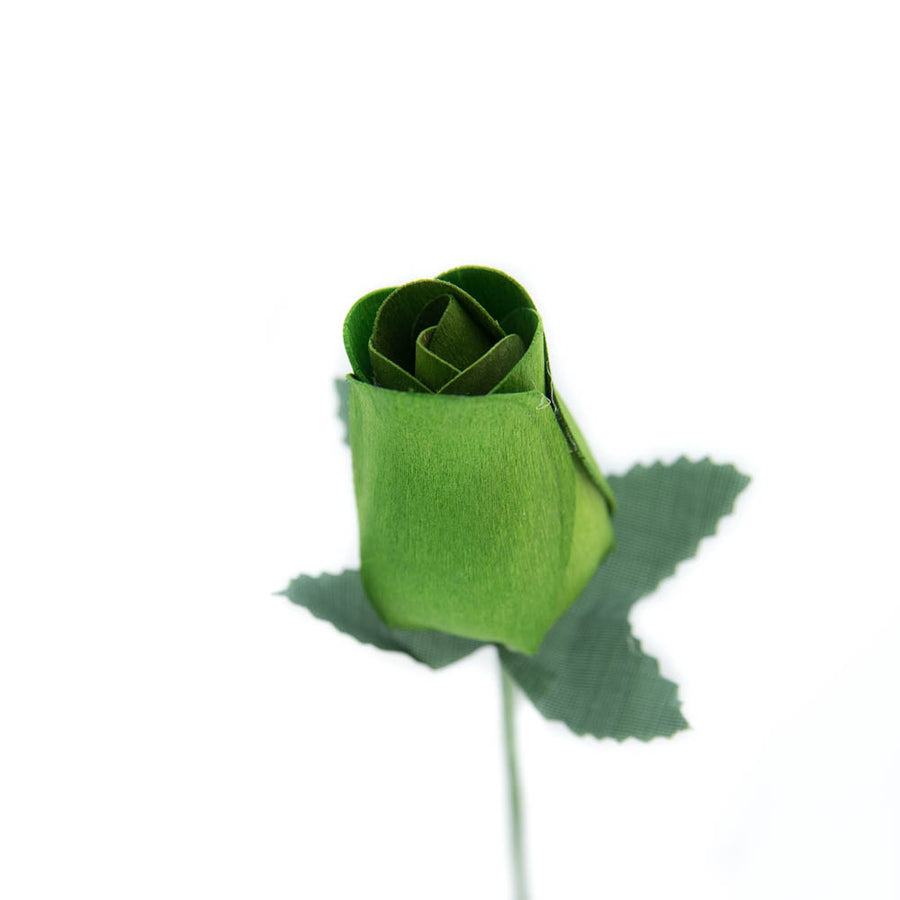 Green Closed Bud Roses 8-Pack - The Original Wooden Rose