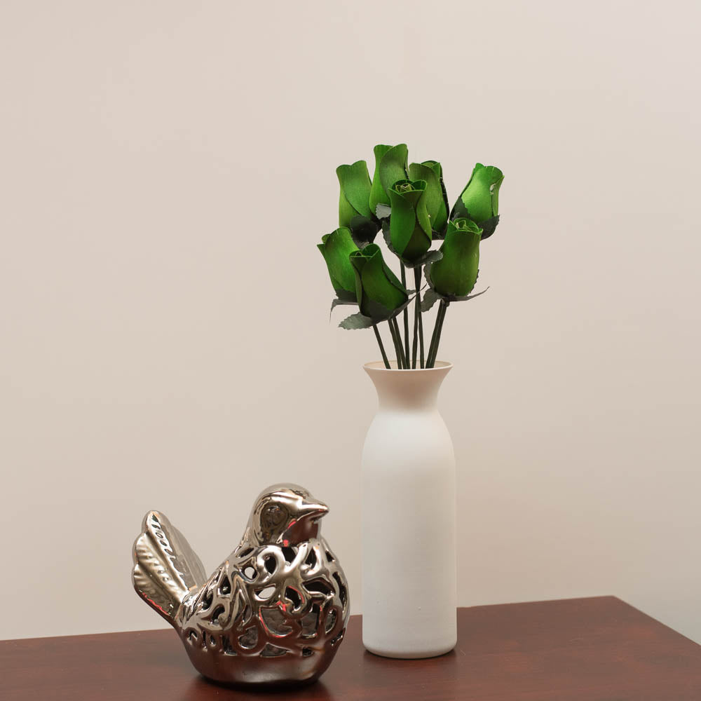 Green Closed Bud Roses 8-Pack - The Original Wooden Rose