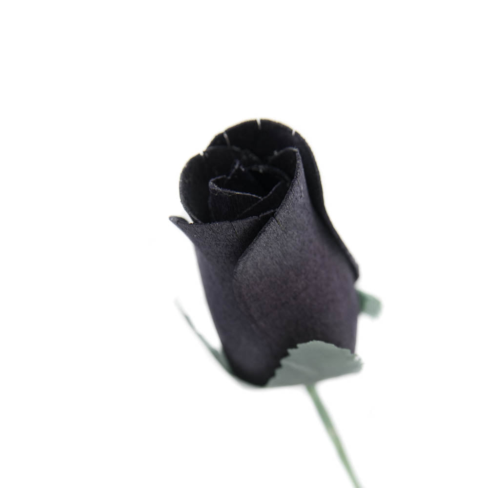 Black Closed Bud Roses 8-Pack - The Original Wooden Rose