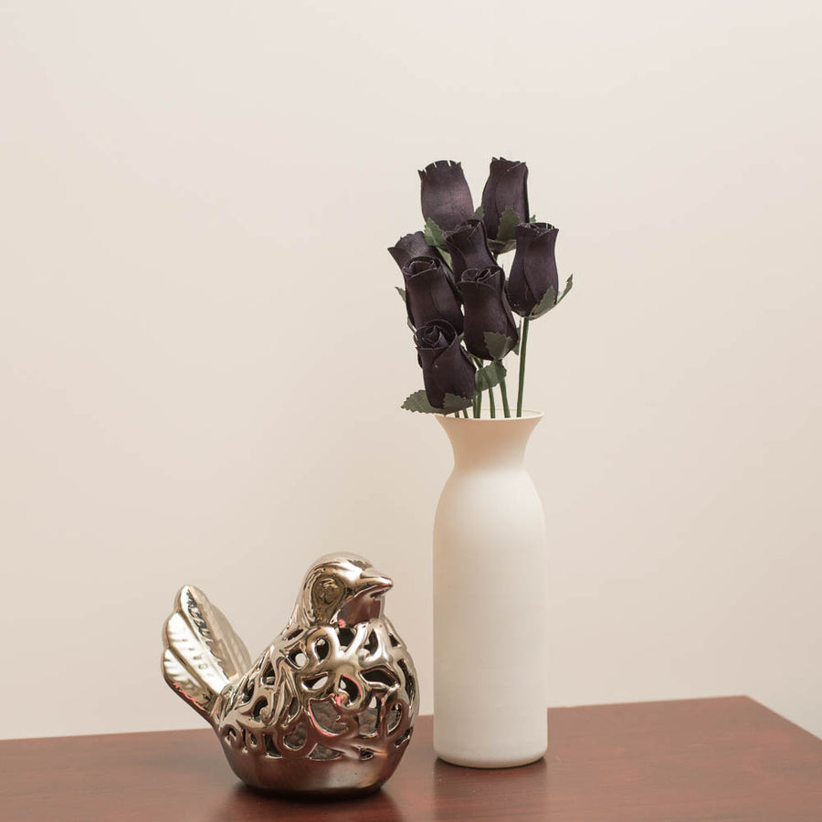 Black Closed Bud Roses 8-Pack - The Original Wooden Rose